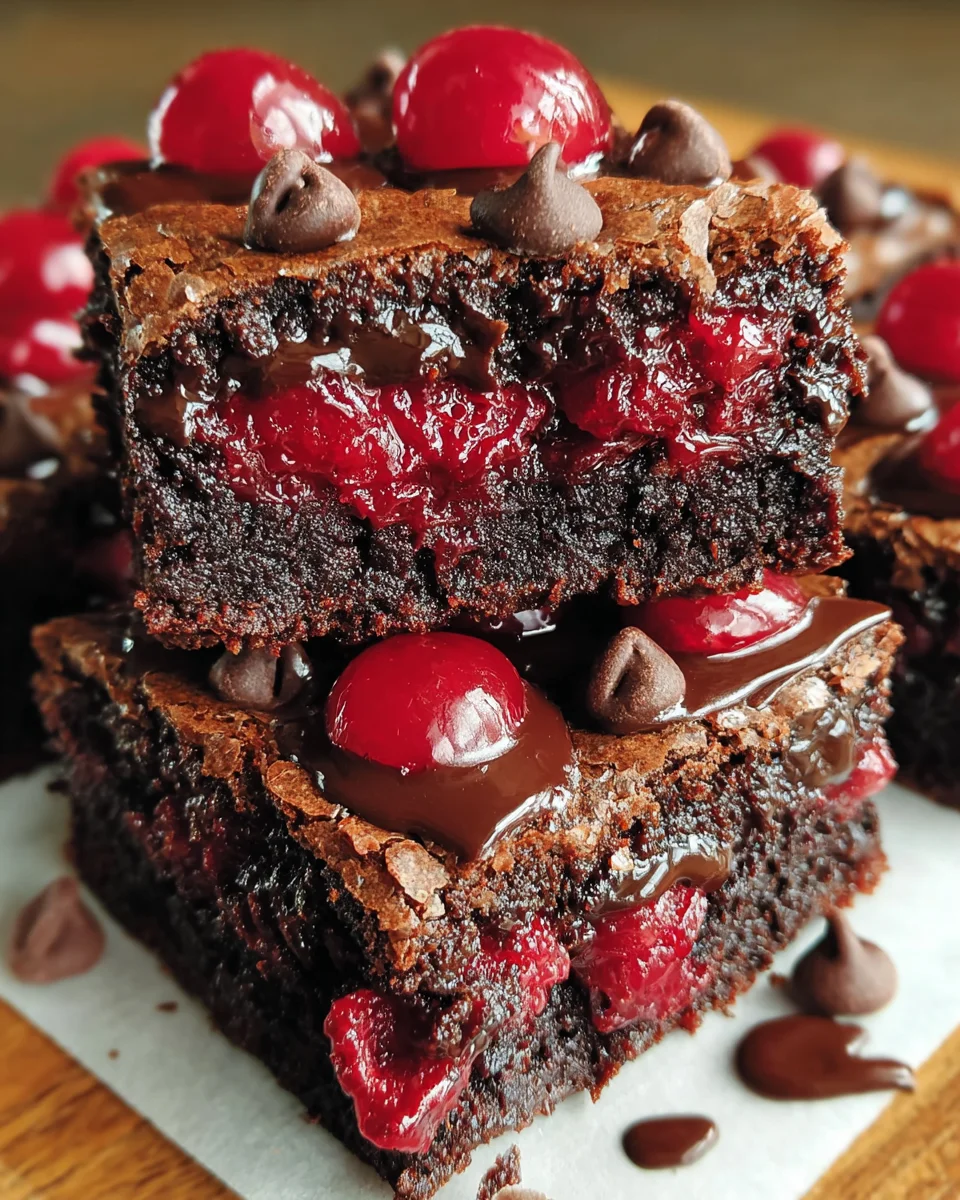 Fudgy Cherry Brownies Ganache