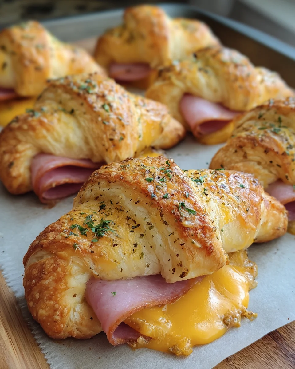 Ham Cheddar Crescent Roll-Ups
