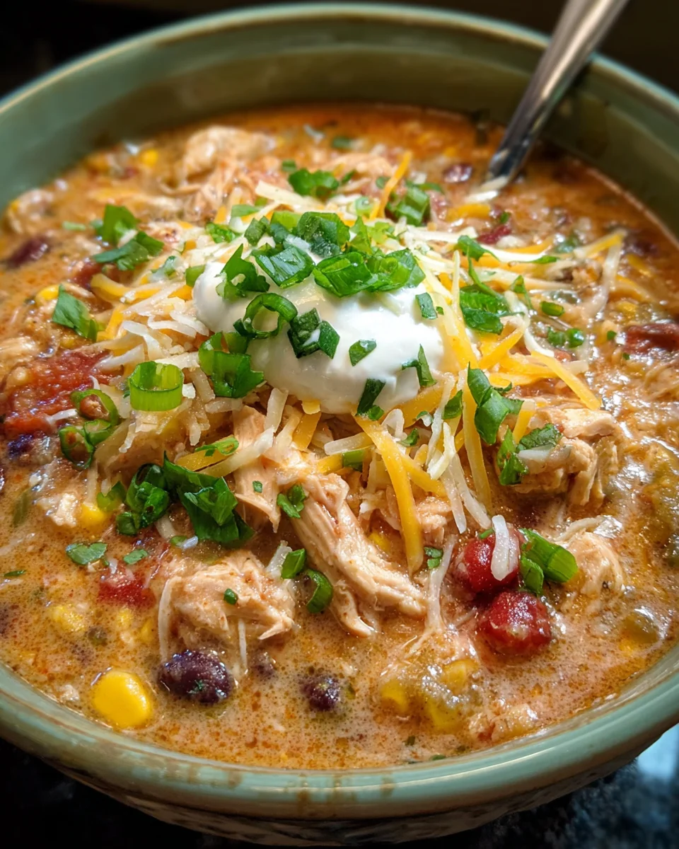 Crockpot Cream Cheese Chicken Chili