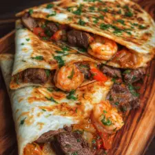 Creole Steak and Shrimp Quesadillas