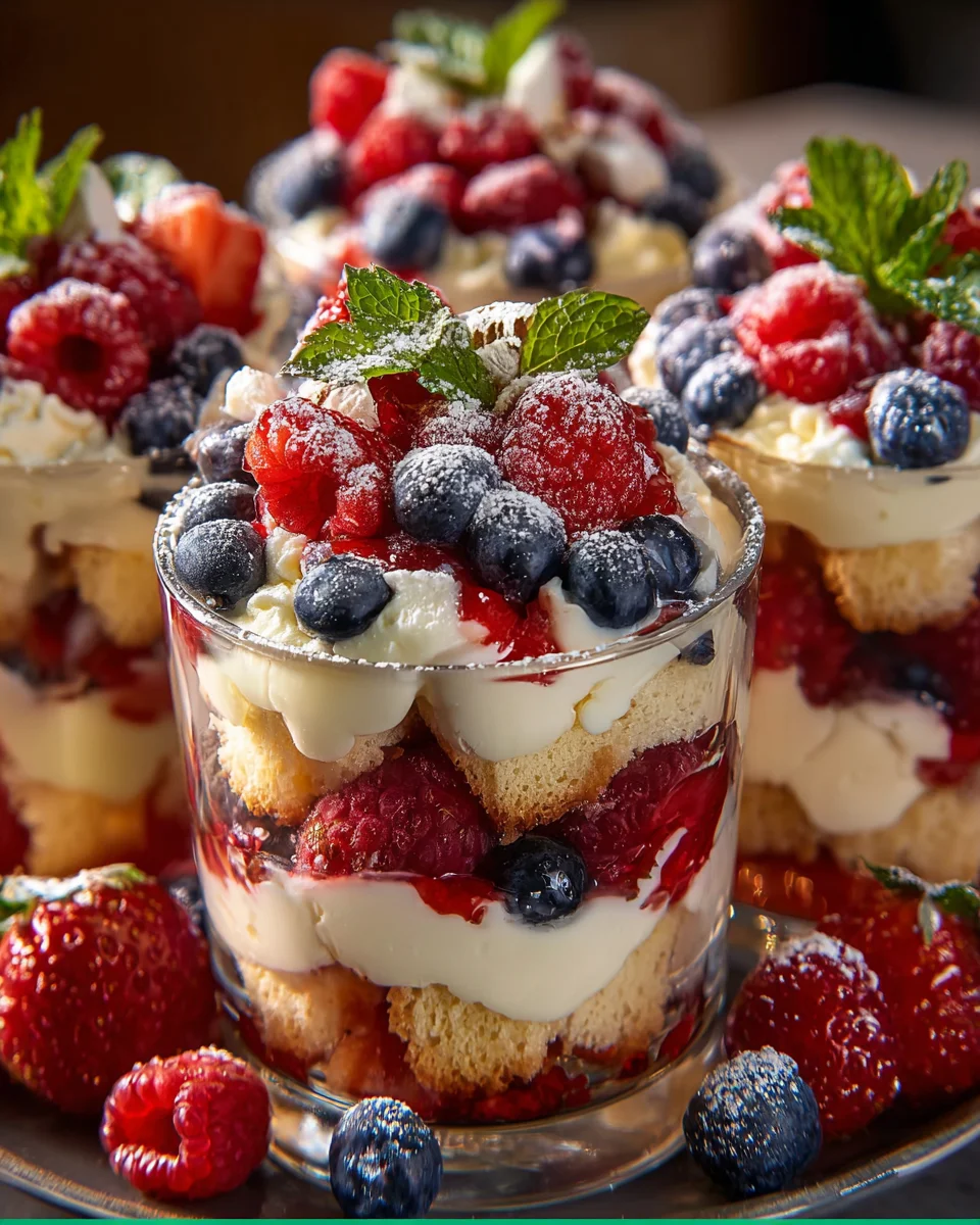 Creamy Christmas Trifle Parfait Shots