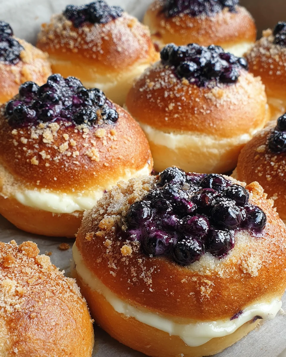 Blueberry Cheesecake Brioche Buns