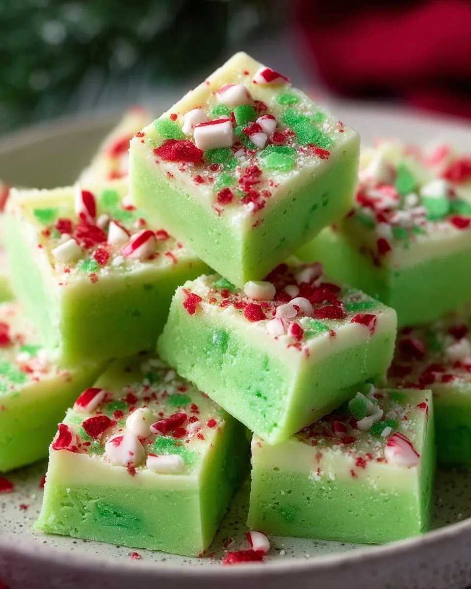 Grinch Peppermint Fudge