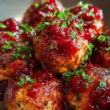 Cherry-Coded Cranberry BBQ Meatballs