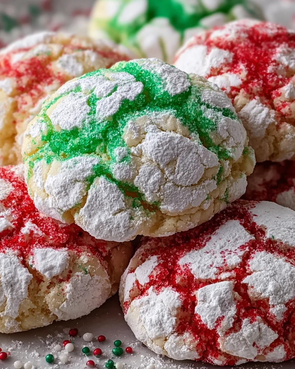 Cool Whip Christmas Crinkle Cookies