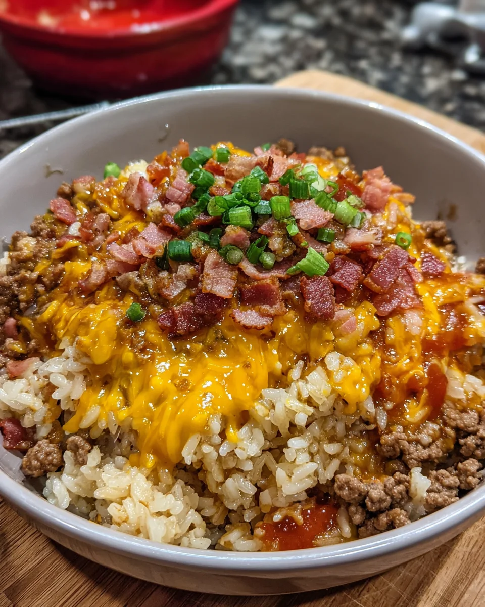 Bacon Cheeseburger Rice Skillet