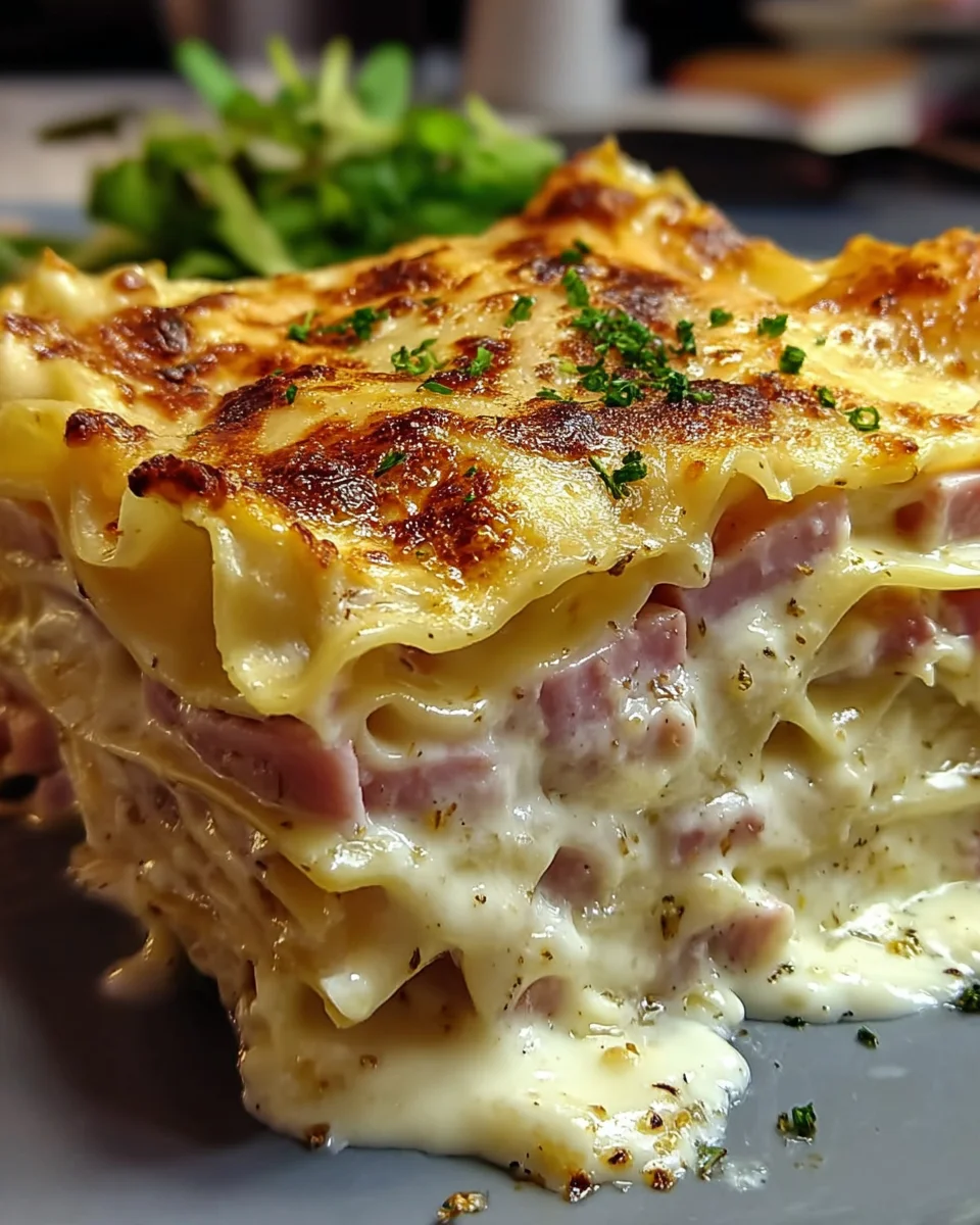 Ham & Cheese Lasagna with Creamy Mornay Sauce