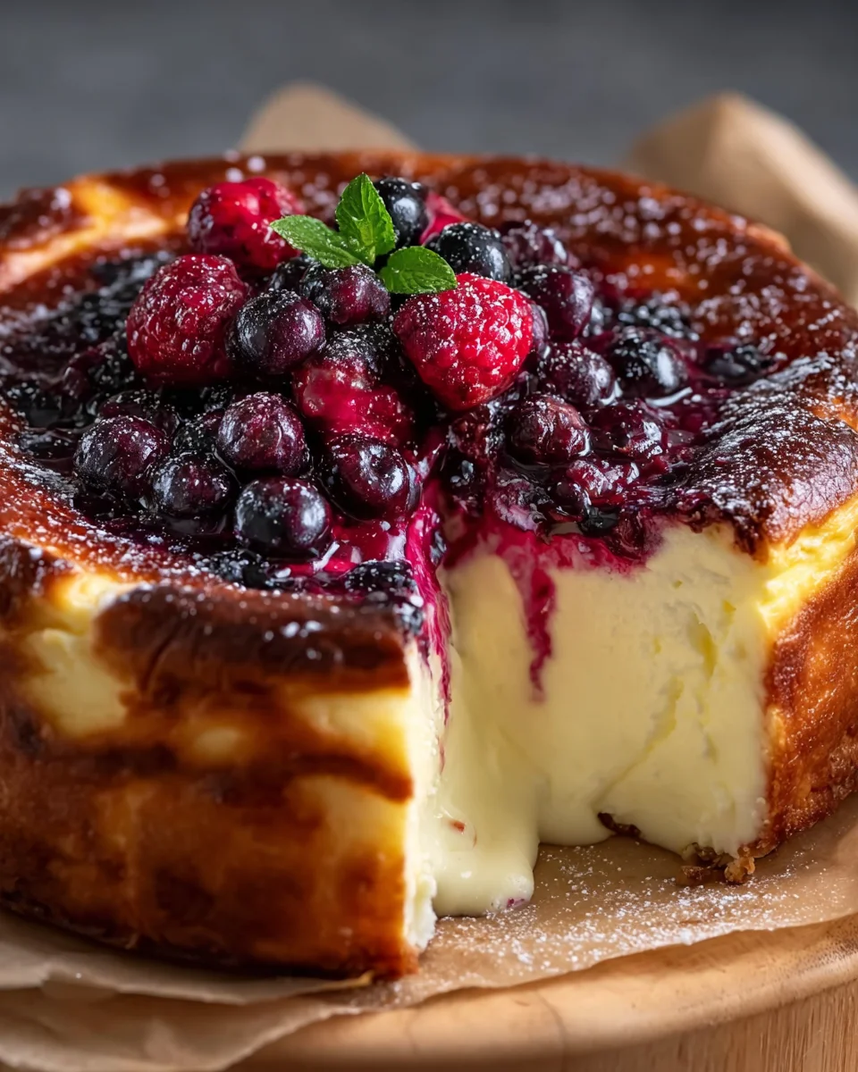 Citrus Berry Burnt Cheesecake