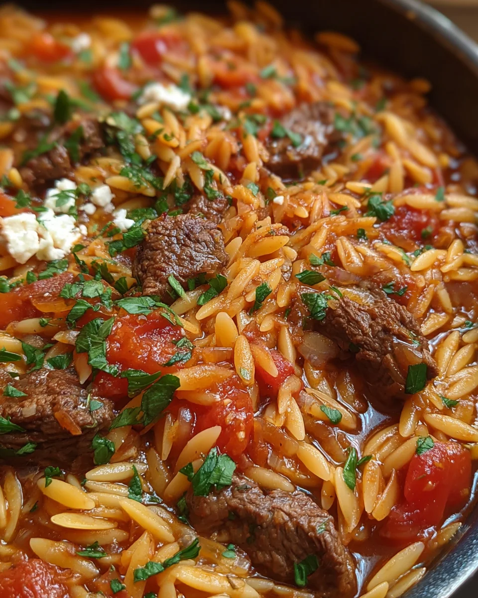 Greek Manestra Beef Orzo