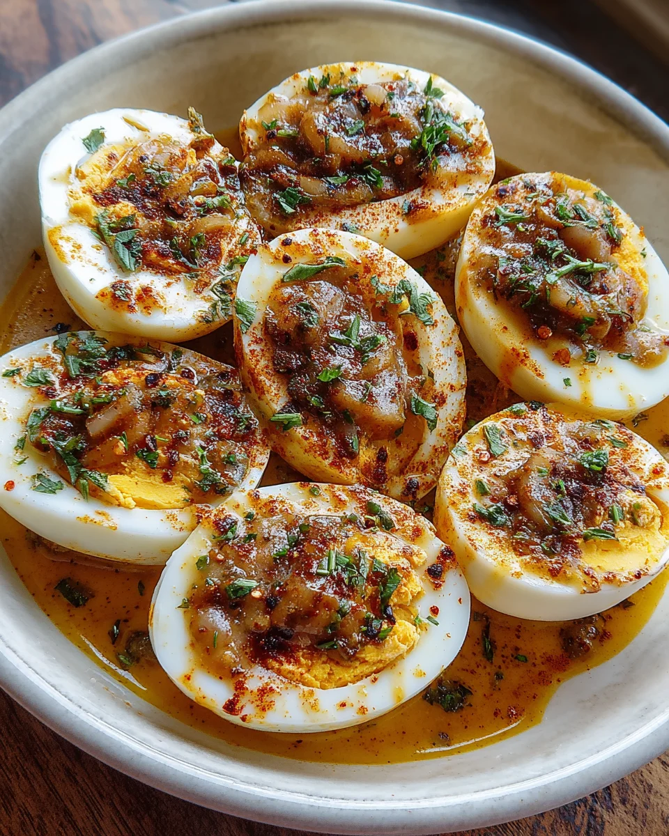 Cajun Boiled Eggs with Spicy Garlic Butter Sauce