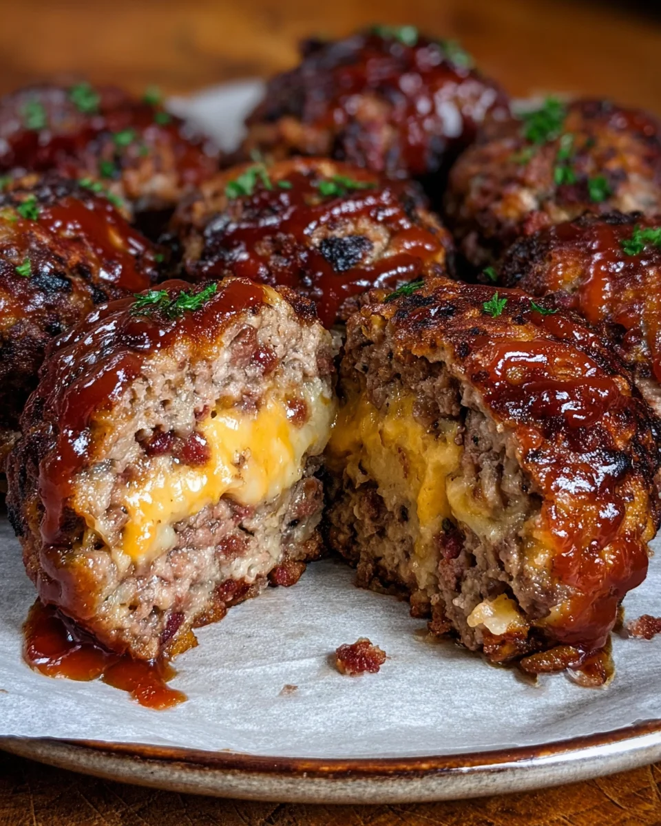 Bang-Bang Melty Bacon Cheddar Stuffed Meatloaf Bombs