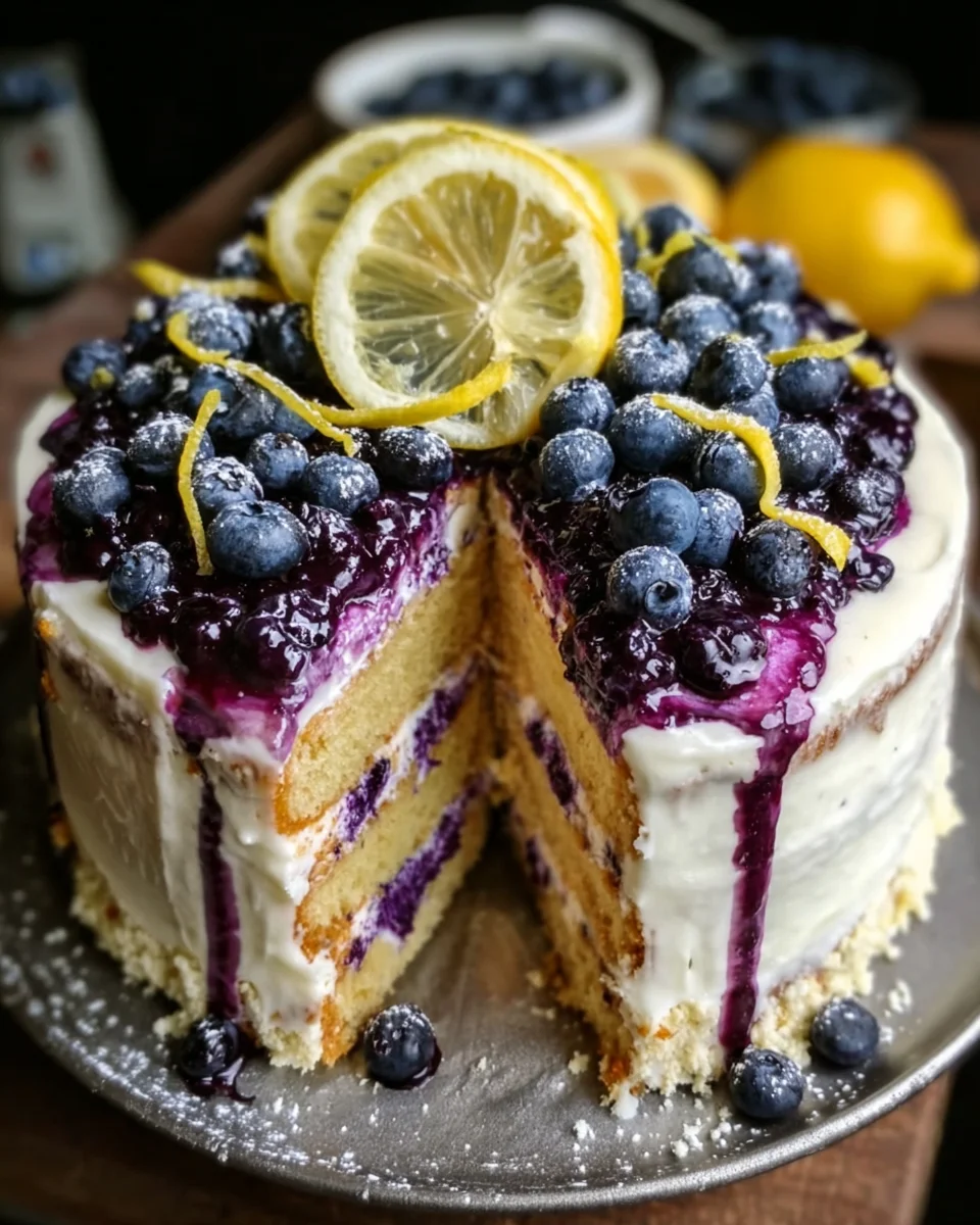 Lemon Blueberry Layer Cake