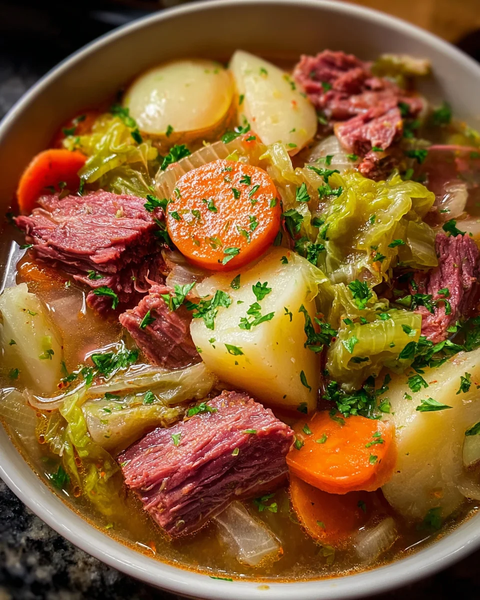 Slow Cooker Corned Beef & Cabbage Stew
