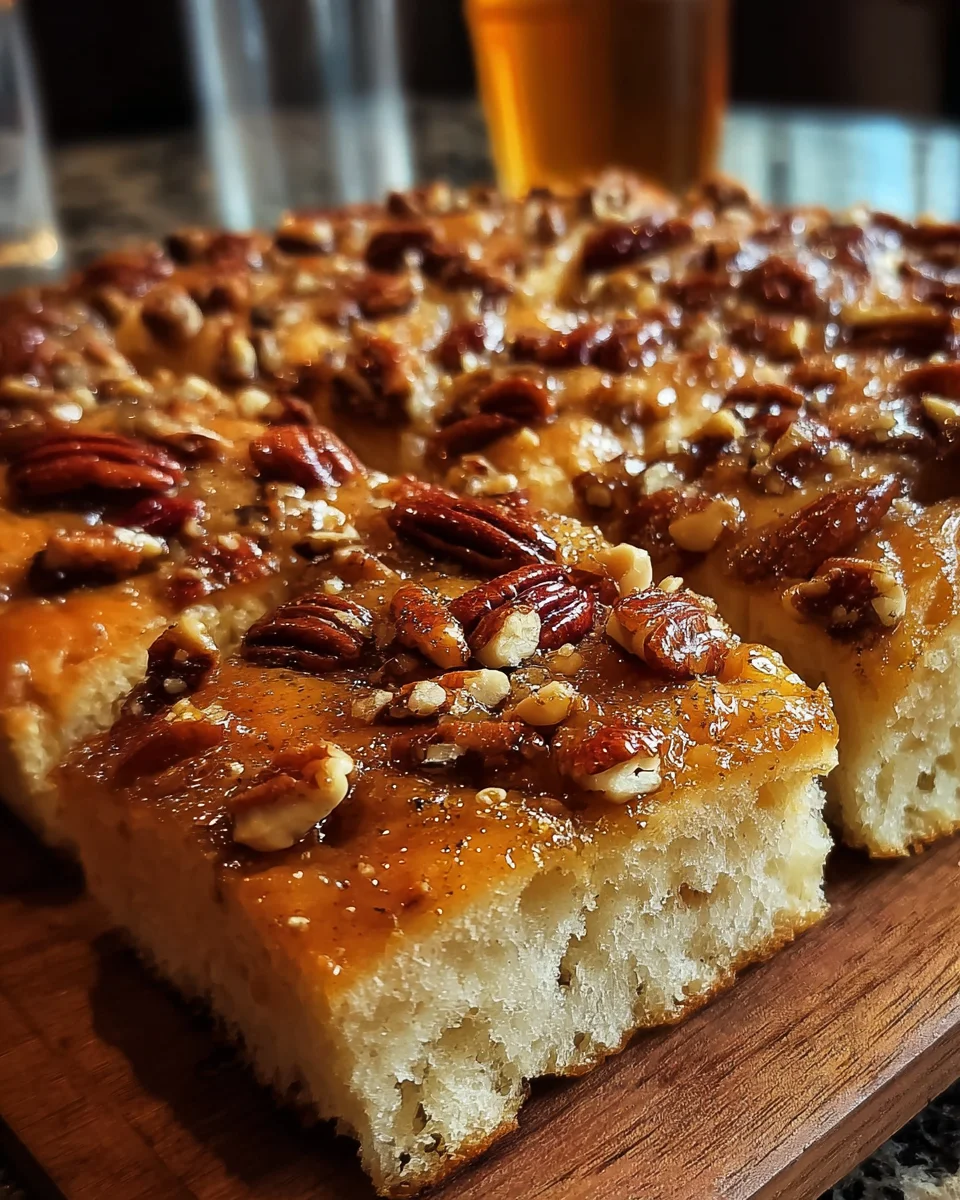 Sticky Pecan Focaccia Bread