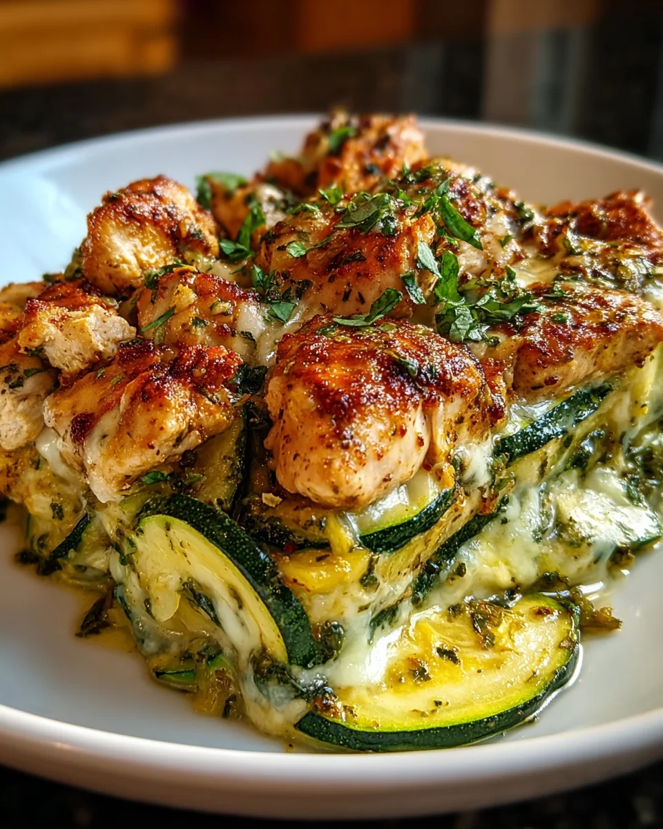 High Protein Chicken Zucchini Bake