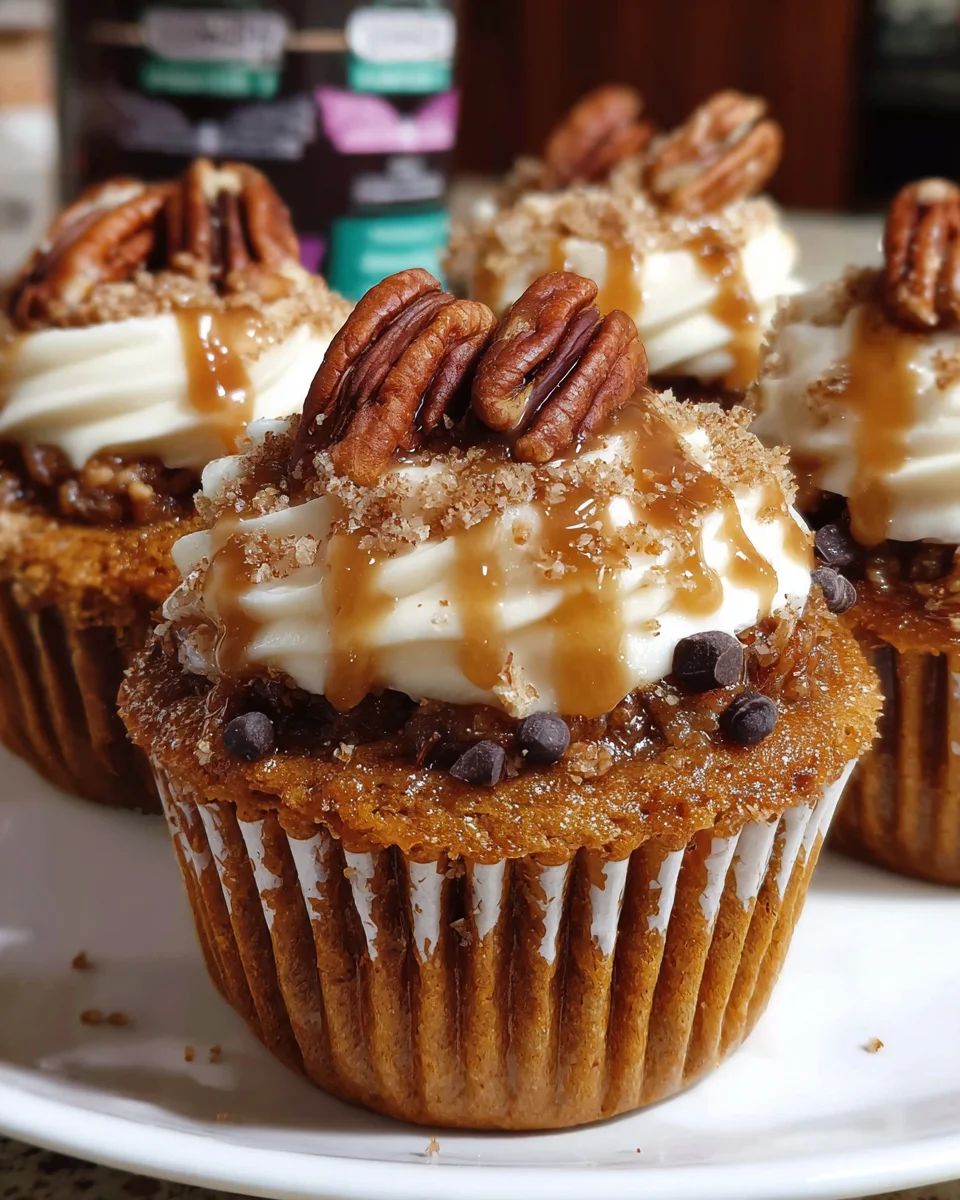 Pecan Pie Pumpkin Cupcakes