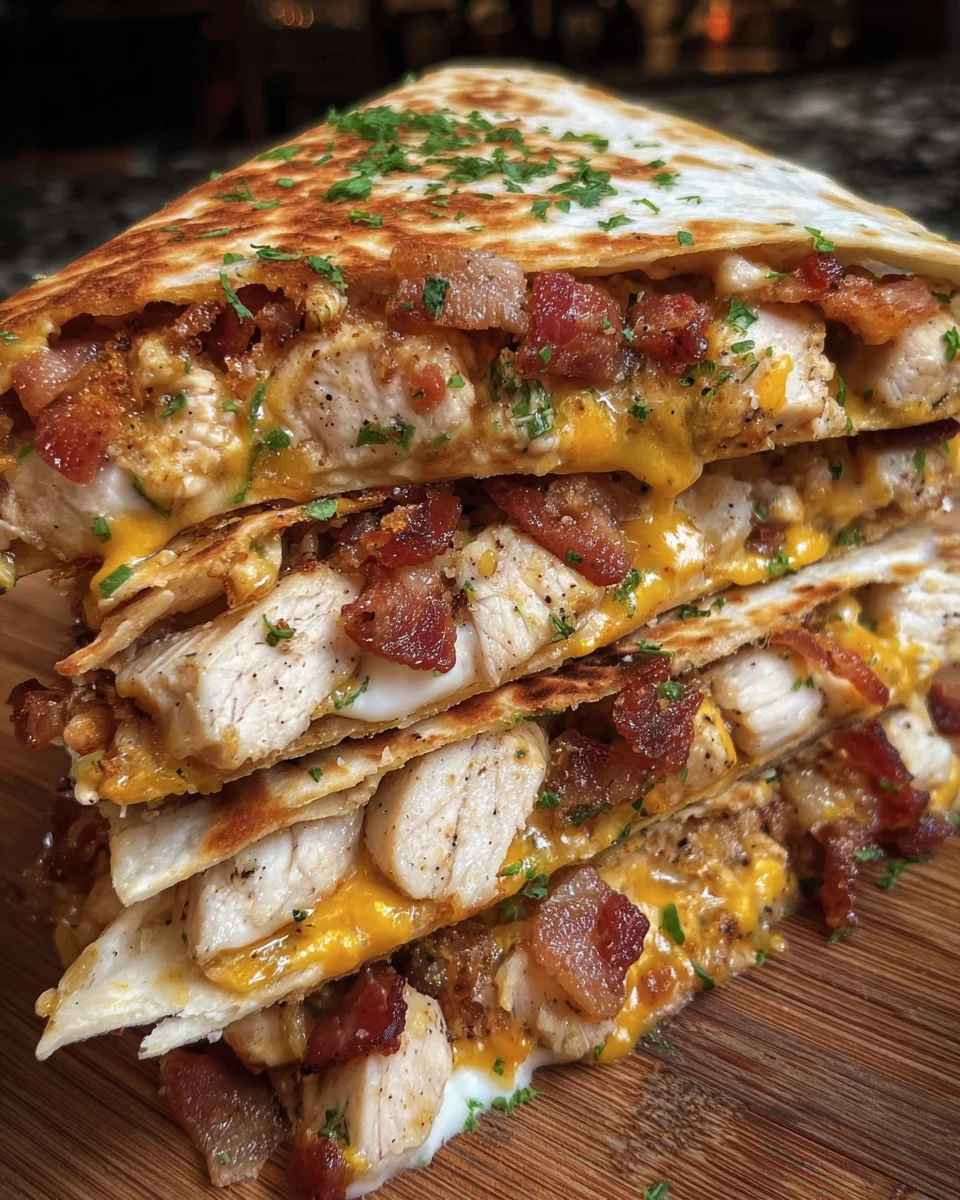 Bacon Chicken Chipotle Ranch Quesadillas