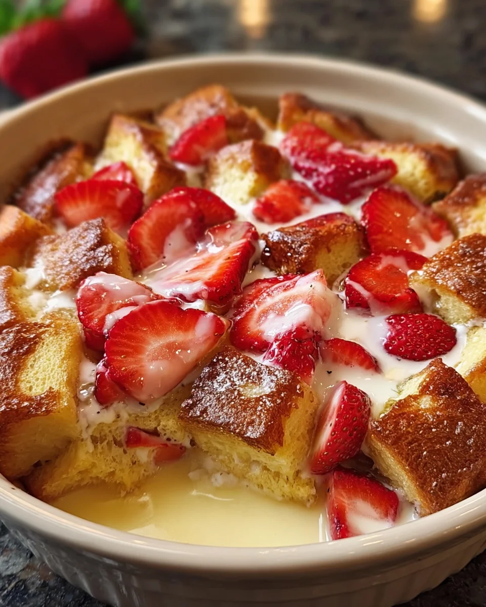 Strawberries & Cream French Toast Casserole