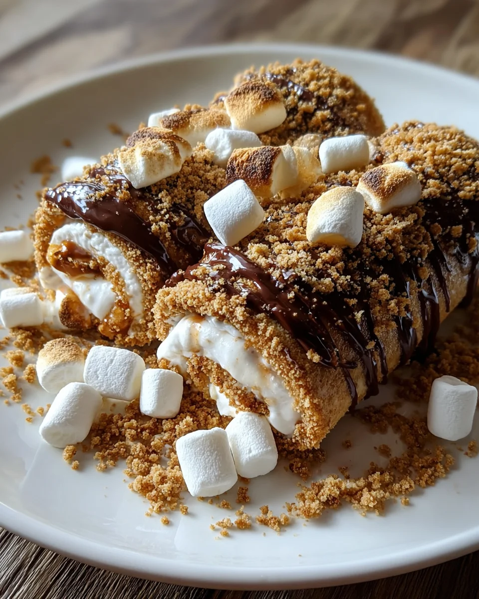 Decadent Chocolate S’Mores Roll-Ups with Crisp Graham Cracker Crust