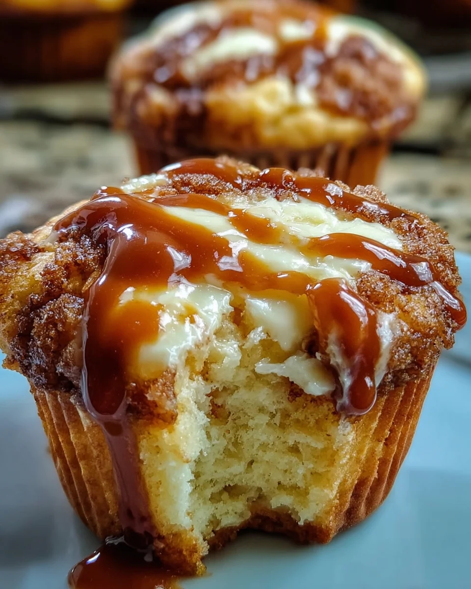 Caramel Cream Cheese Swirl Muffins