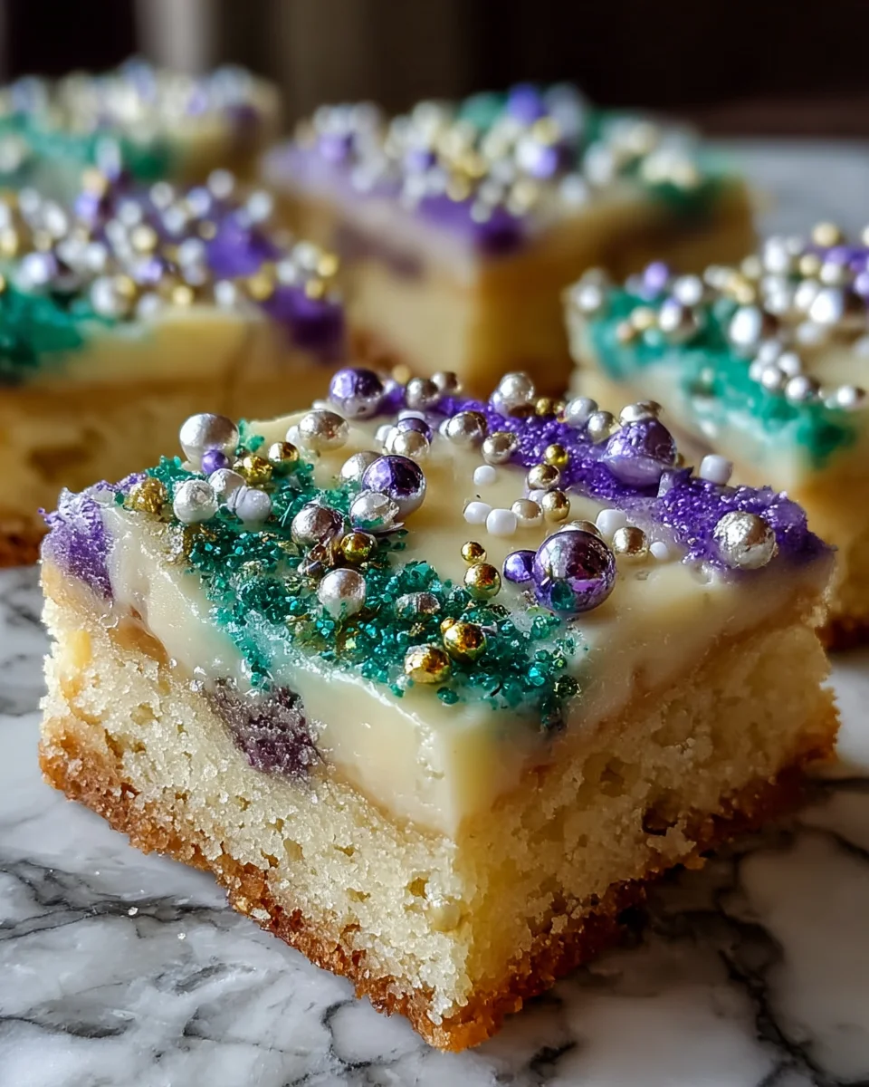 King Cake Sugar Cookie Bars