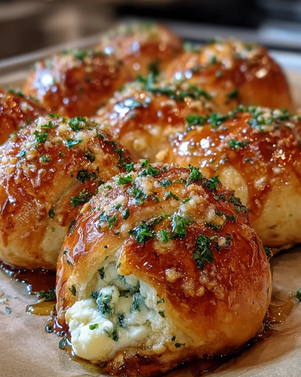Hot Honey Ricotta Stuffed Garlic Knots