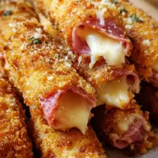 Baked Ham & Cheese Mozzarella Sticks