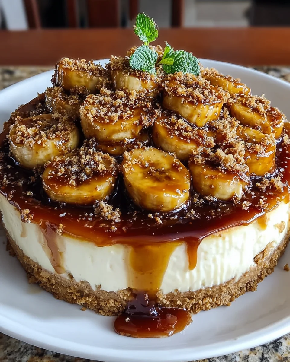 Caramelized Banana Cheesecake Rum Glaze