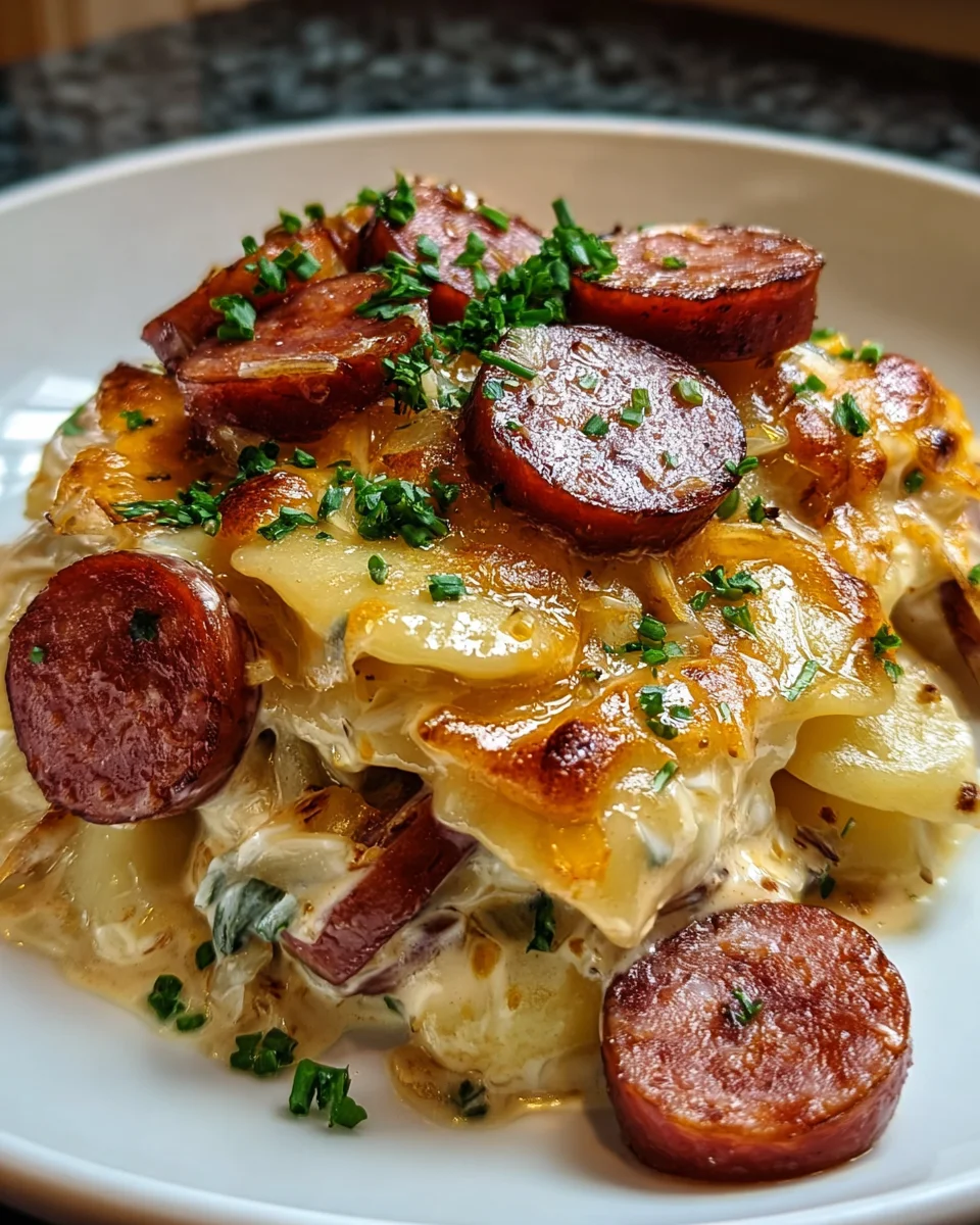 Crockpot Pierogi Casserole With Kielbasa