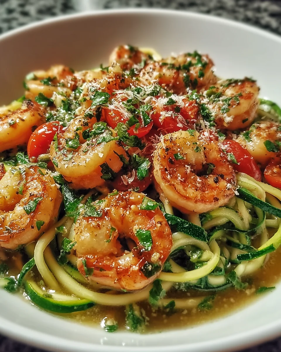 Skinny Shrimp Scampi Zucchini Noodles