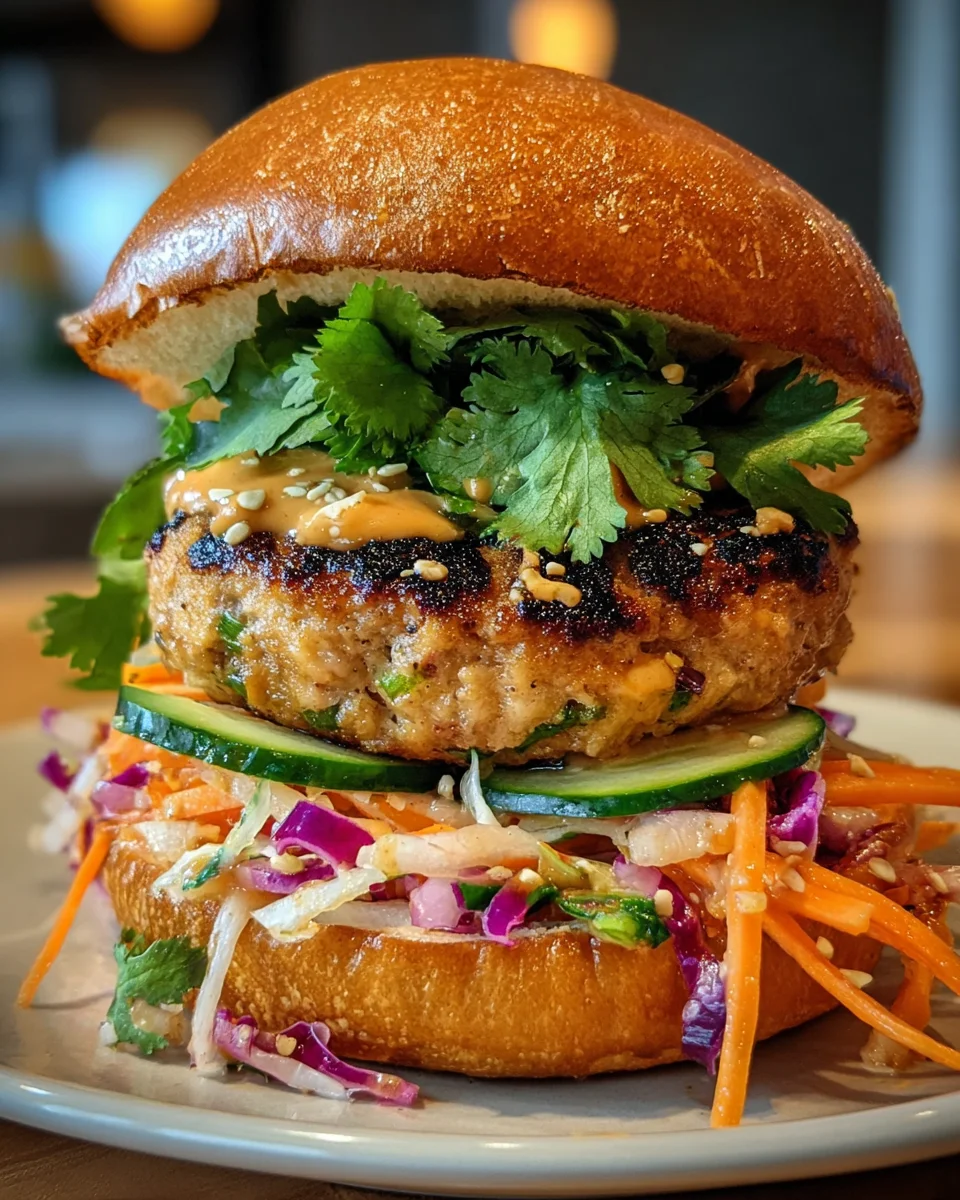 Thai Peanut Turkey Burgers
