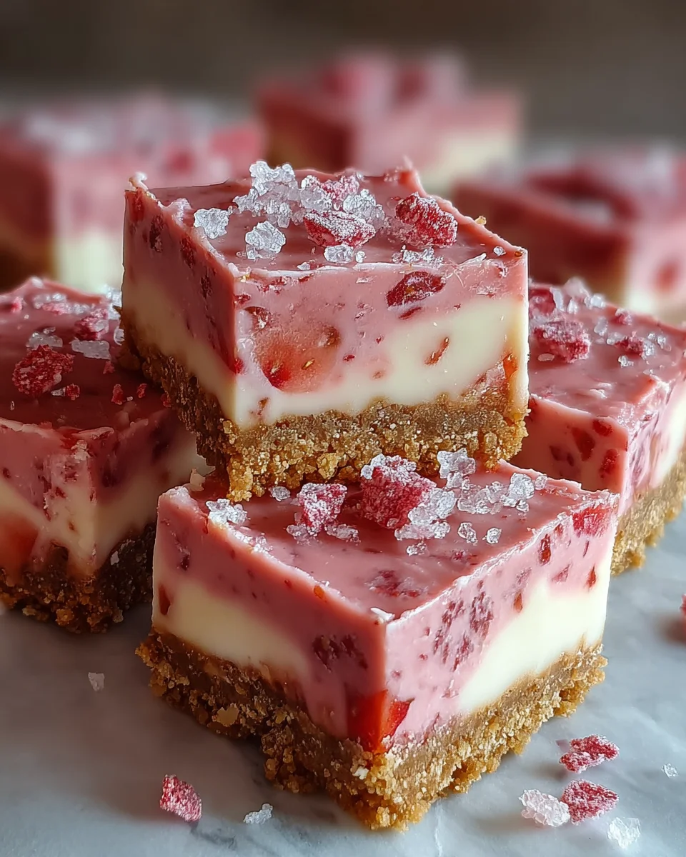 No-Bake Strawberry Fudge Squares