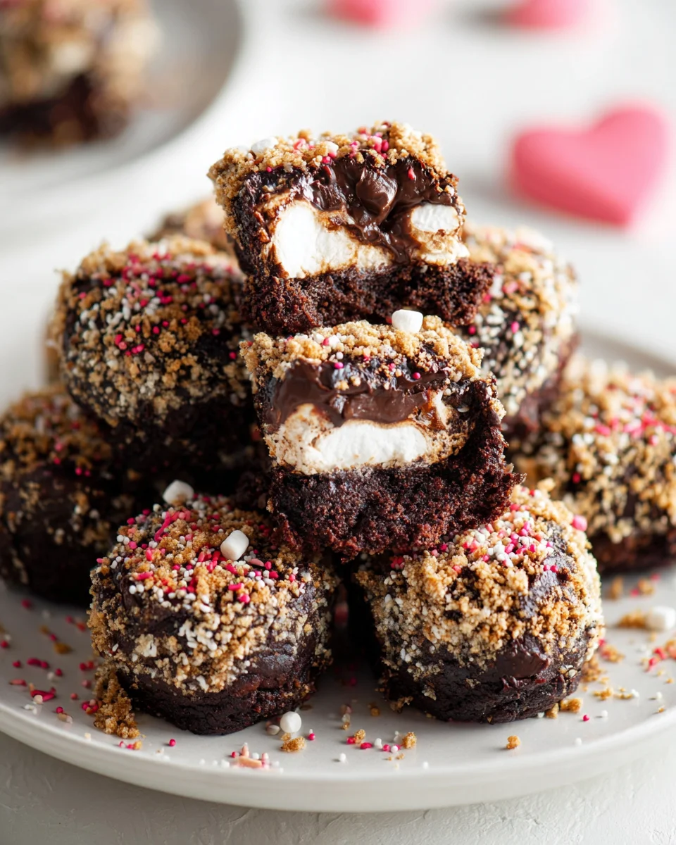 Valentine S’mores Brownie Bites