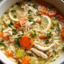 Lemon Chicken Orzo Soup