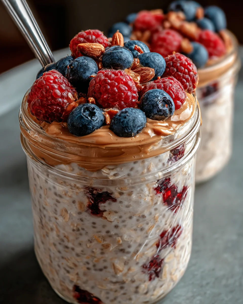 Berry Overnight Oats Almond Butter