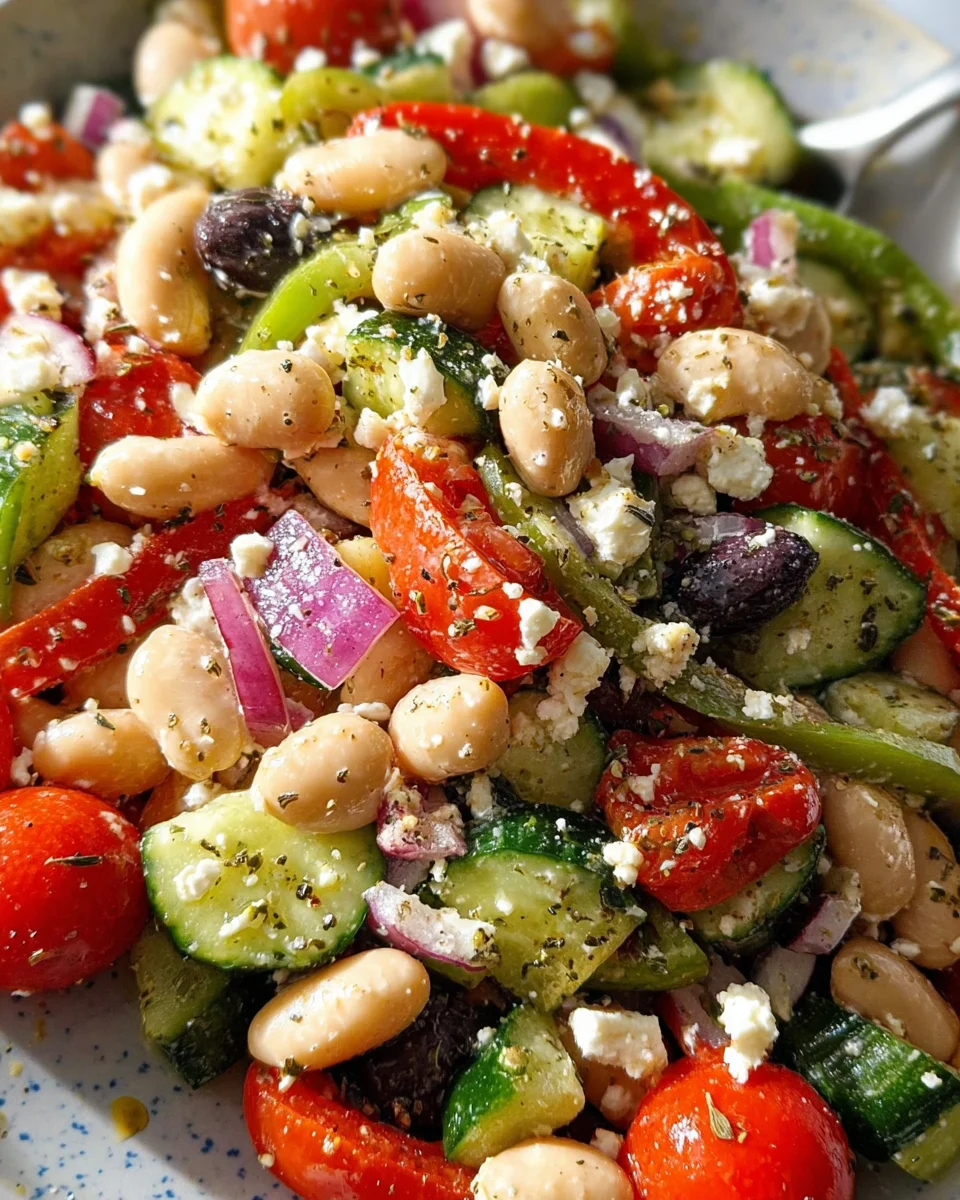 Greek Bean Salad with Marinated Beans