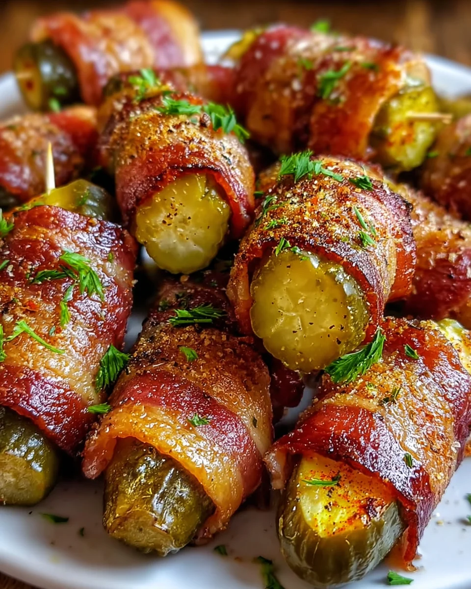 Bacon-Wrapped Pickles Appetizer
