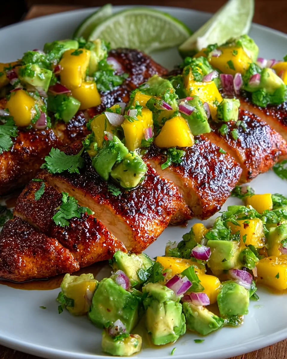Grilled Chicken with Mango Avocado