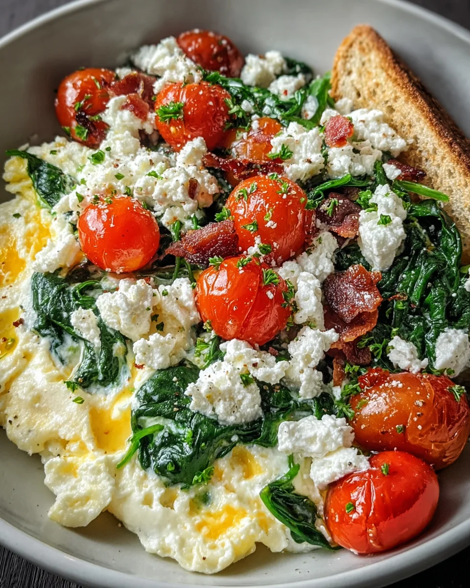 Spinach Feta Breakfast Bowl