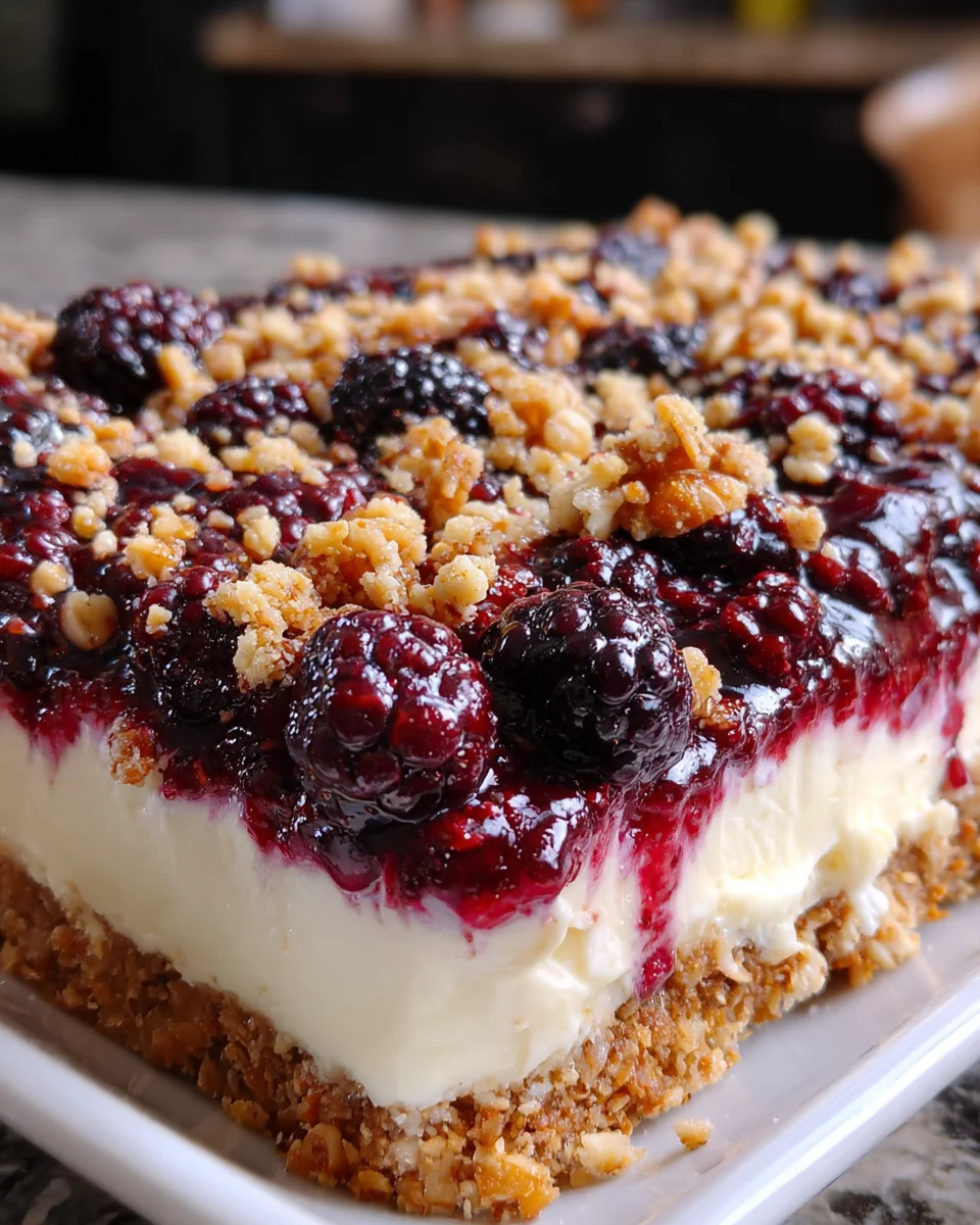 Blackberry Pretzel Dessert