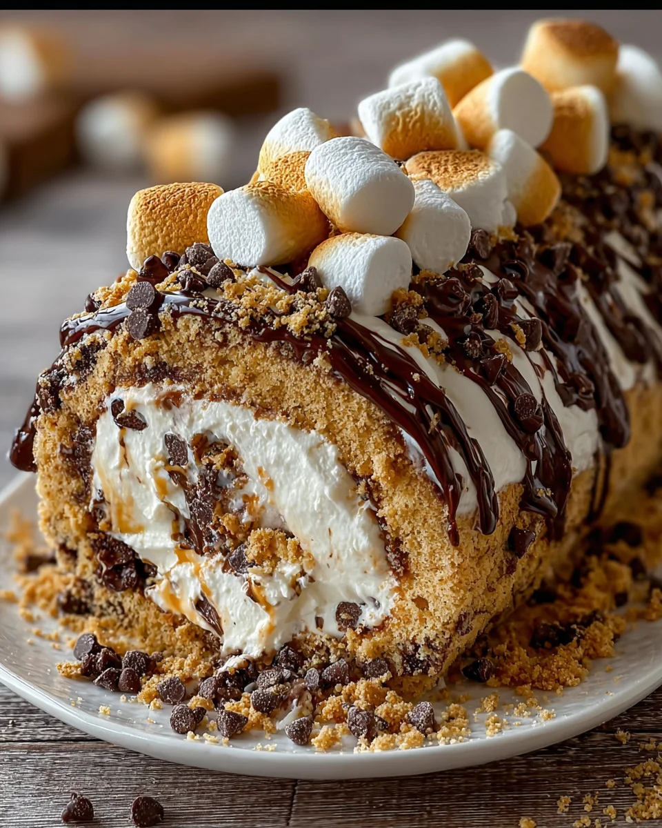 S’mores Explosion Cookie Dough Ice Cream Roll