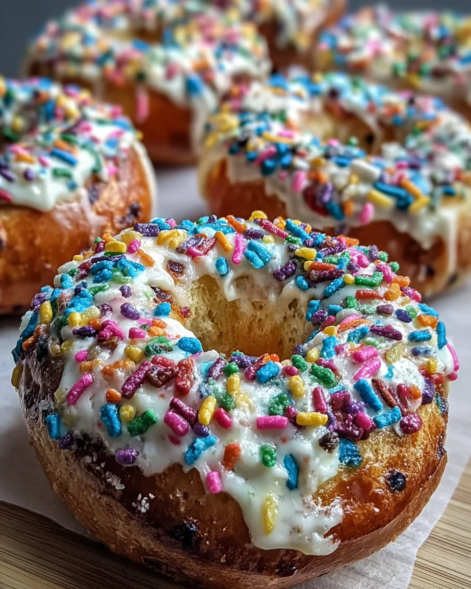 Rainbow Sprinkle Protein Bagels