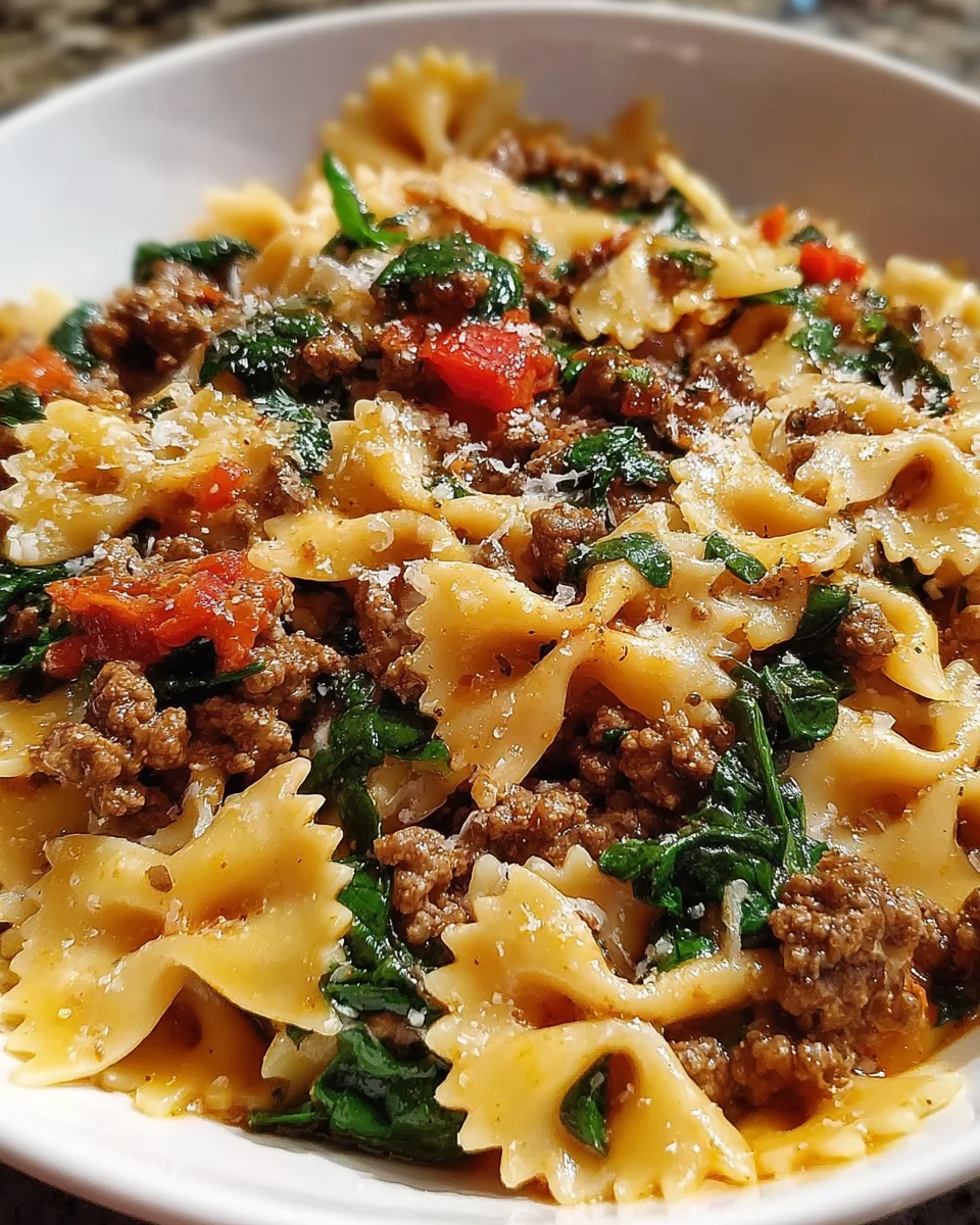 Bowtie Pasta with Ground Beef
