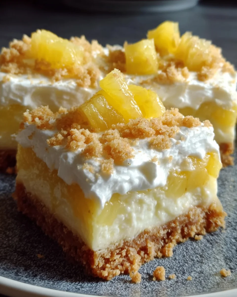 Pineapple Squares Graham Crust