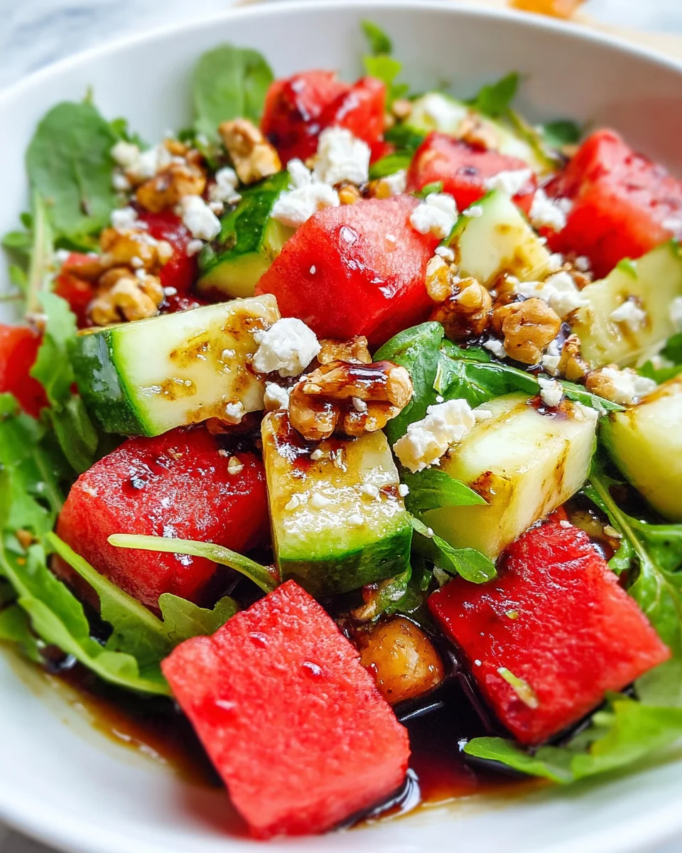 Balsamic Watermelon Cucumber Salad