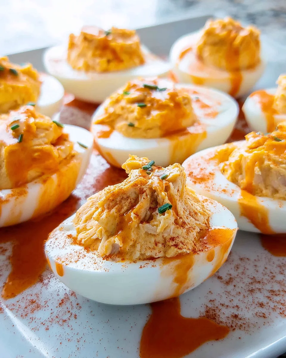 Buffalo Chicken Deviled Eggs
