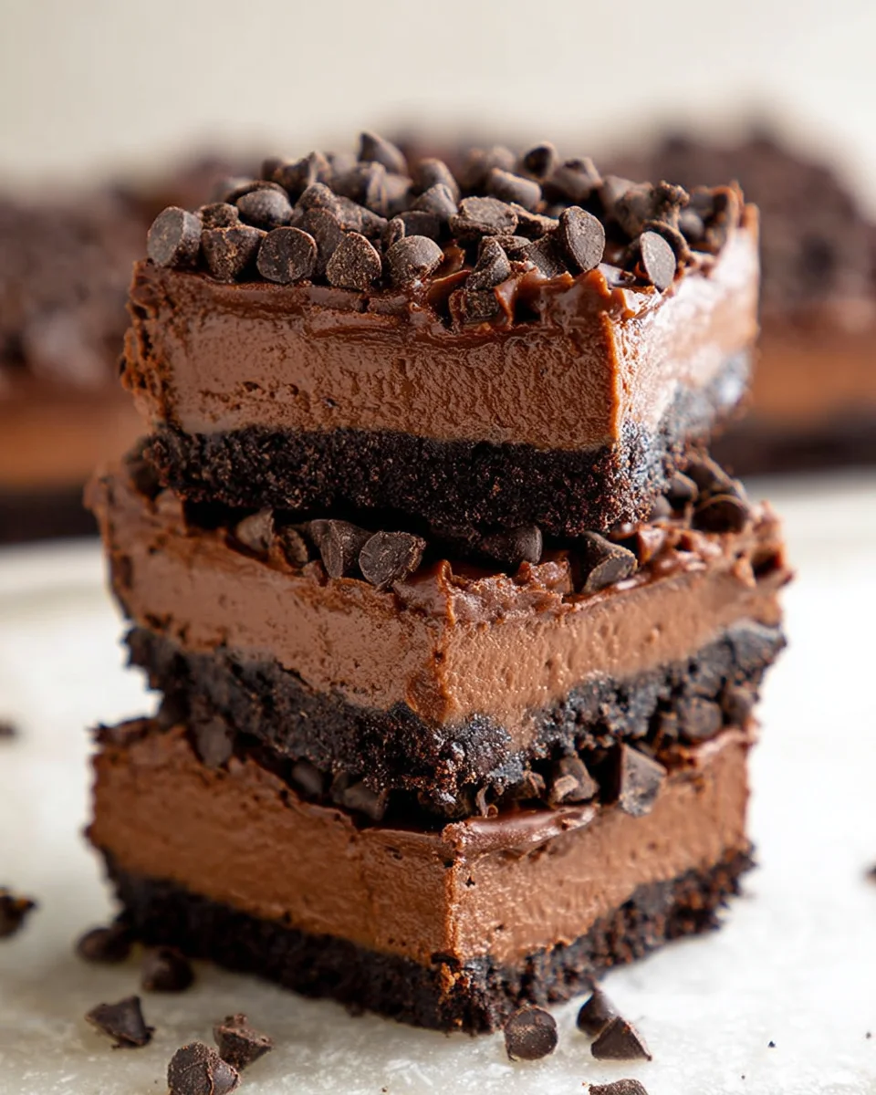 Death by Chocolate No-Bake Cheesecake Bars