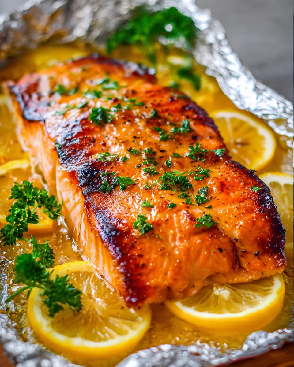 Grilled Honey Lemon Butter Salmon