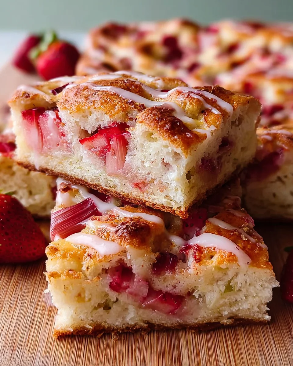Lemon Strawberry Rhubarb Focaccia