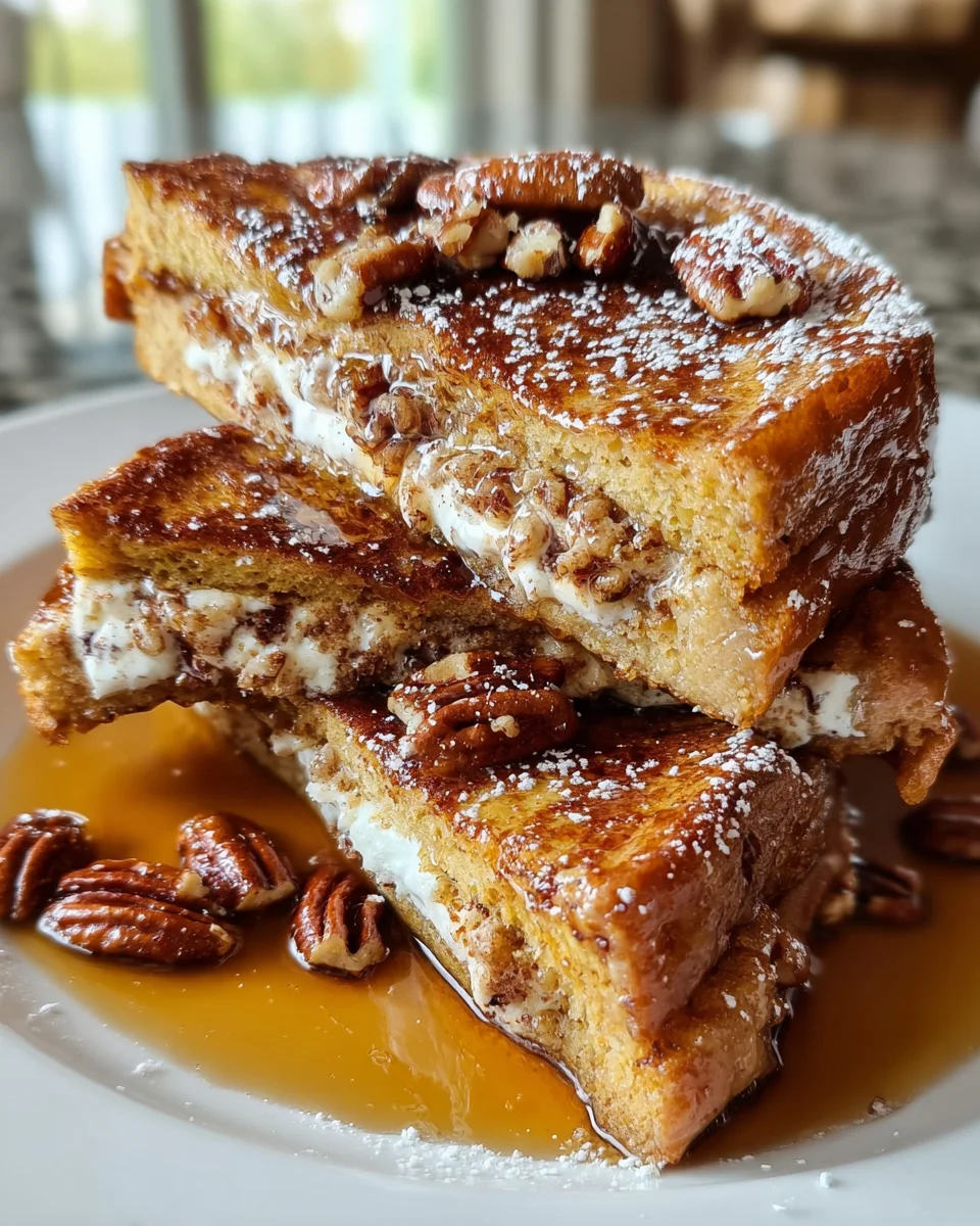 Maple Pecan Cream Cheese Stuffed French Toast